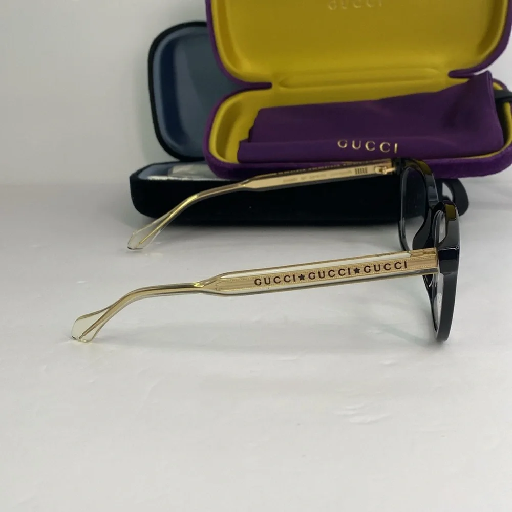 Gucci Seasonal-Icon GG0566O 001 Eyeglasses unisex Black/Crystal 52-18-140mm